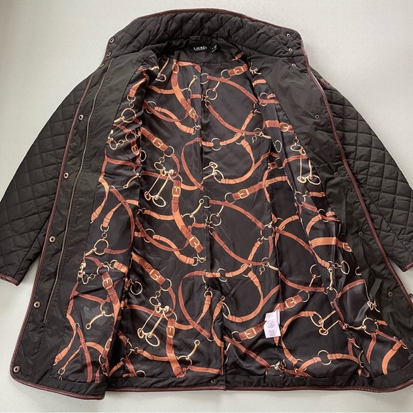 Lauren Ralph Lauren Quilted Loden Car Length Coat Sz M - Picture 11 of 15